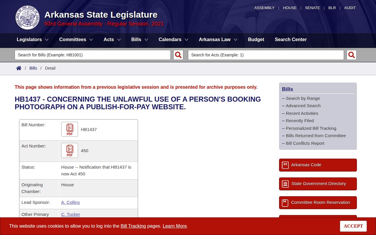 Arkansas booking photo law affecting Sharp County arrest records