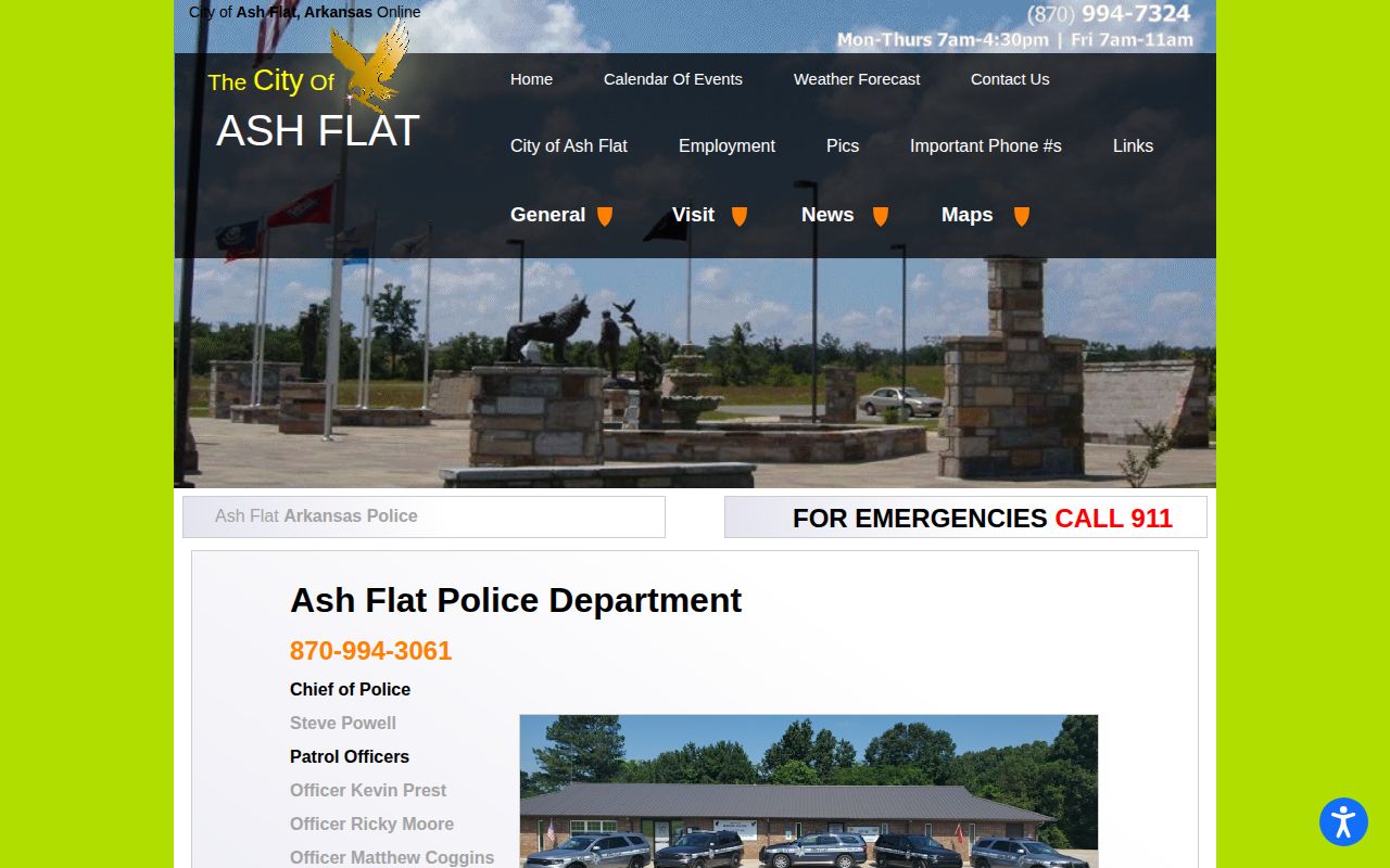 Captured Ash Flat Police Department official page